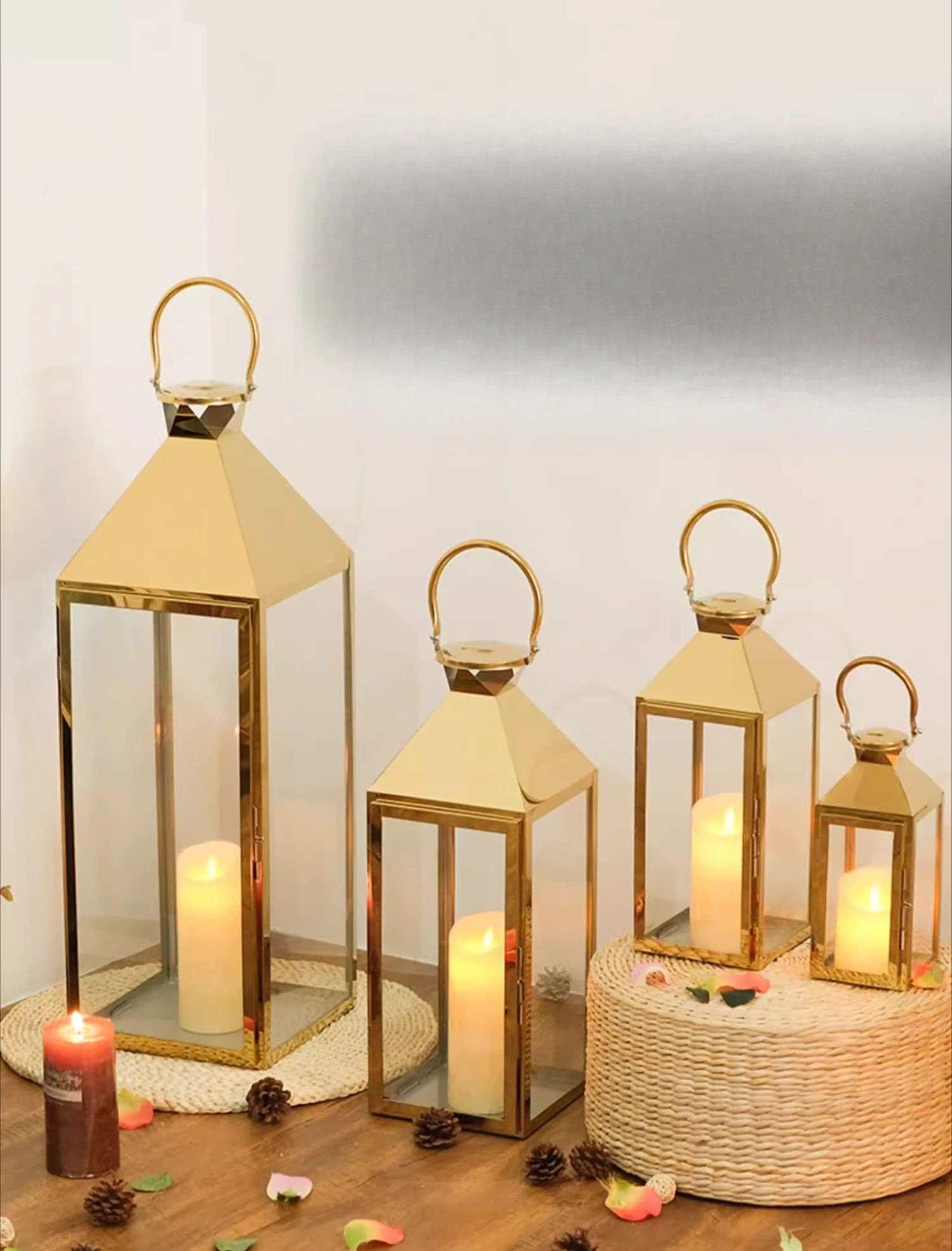 Lighting Decor Outdoor - Wind lamp stainless steel candle holder