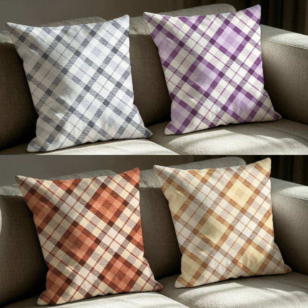 Nova Decor & Lighting Juletrelys - Luxury Nova Check HD-Printed Square Sofa