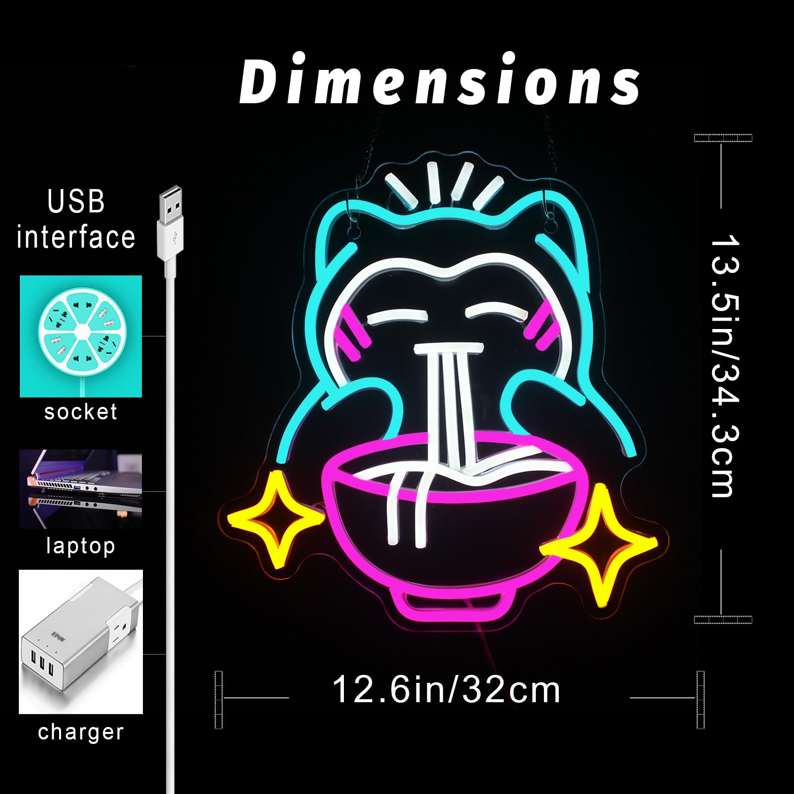 LED Ramen Neon Light - Cute Be - đánh giá và giá Japanese Lighting Decor