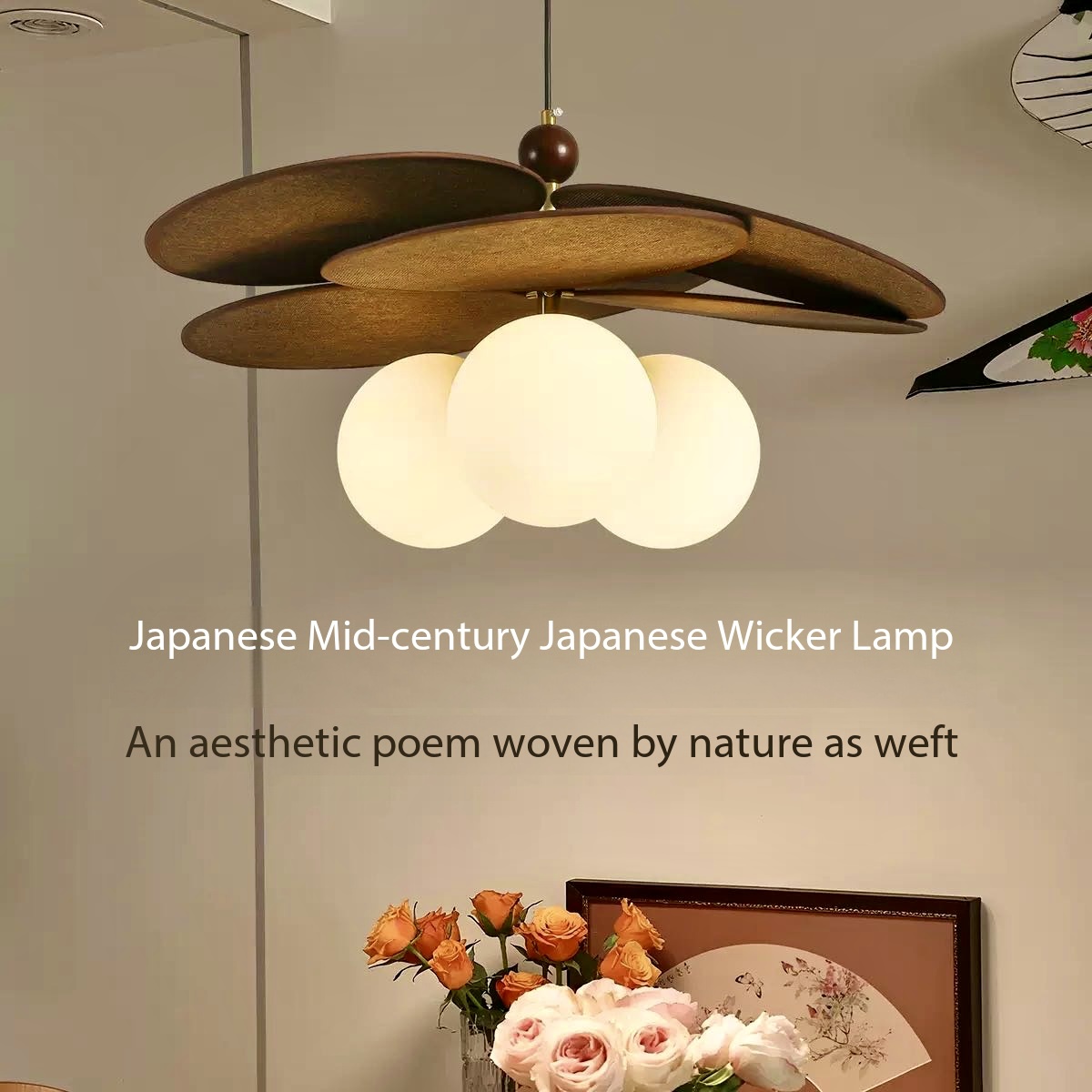 Vintage Rattan Ceiling Chandel - đánh giá và giá Japanese Lighting Decor