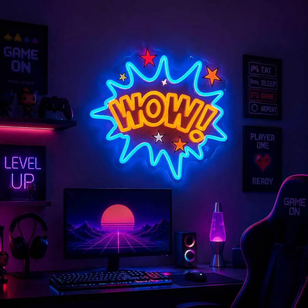 WOW Neon Sign USB Dimmable LED - đánh giá và giá Lighting Decor Wow
