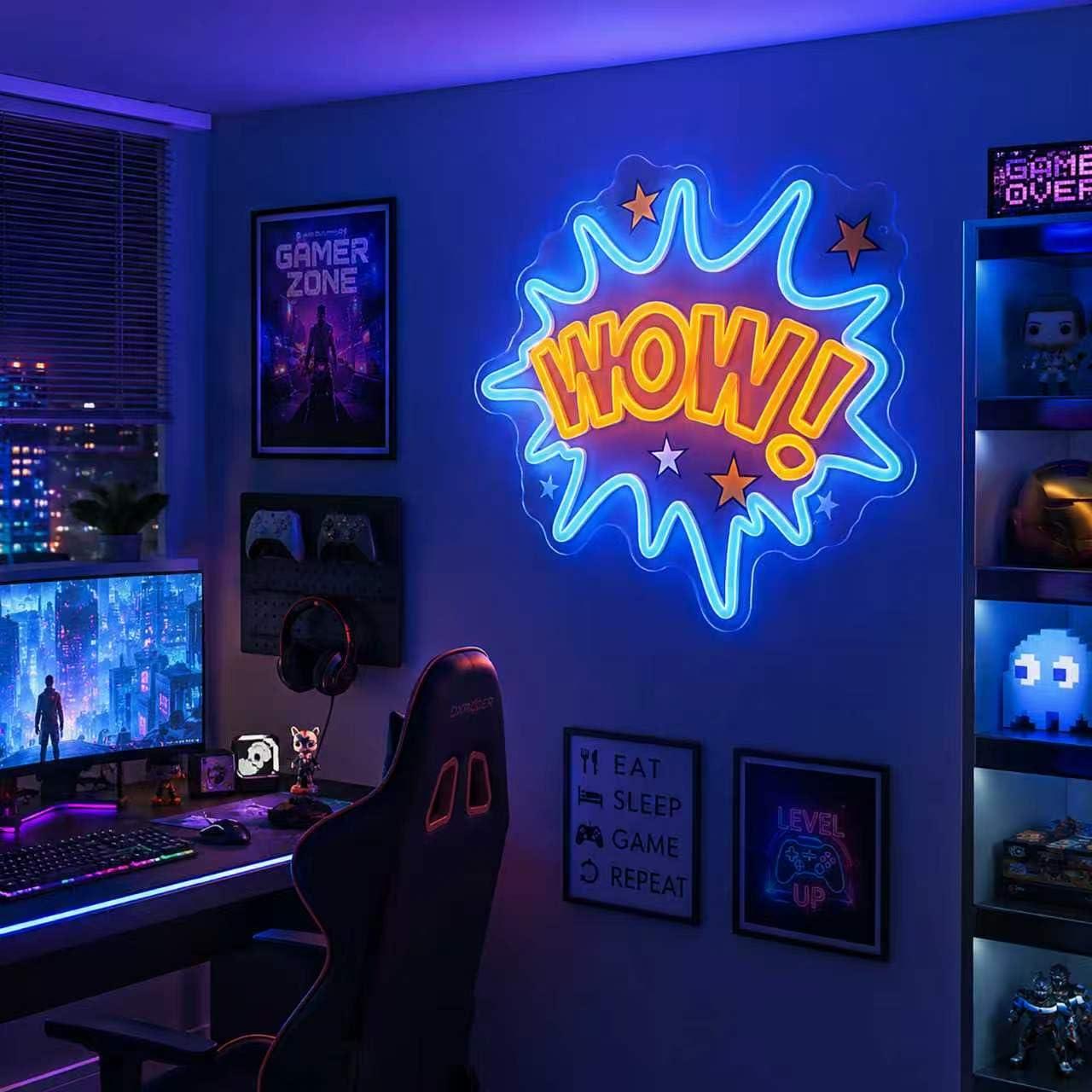 WOW Neon Sign USB Dimmable LED - đánh giá và giá Lighting Decor Wow