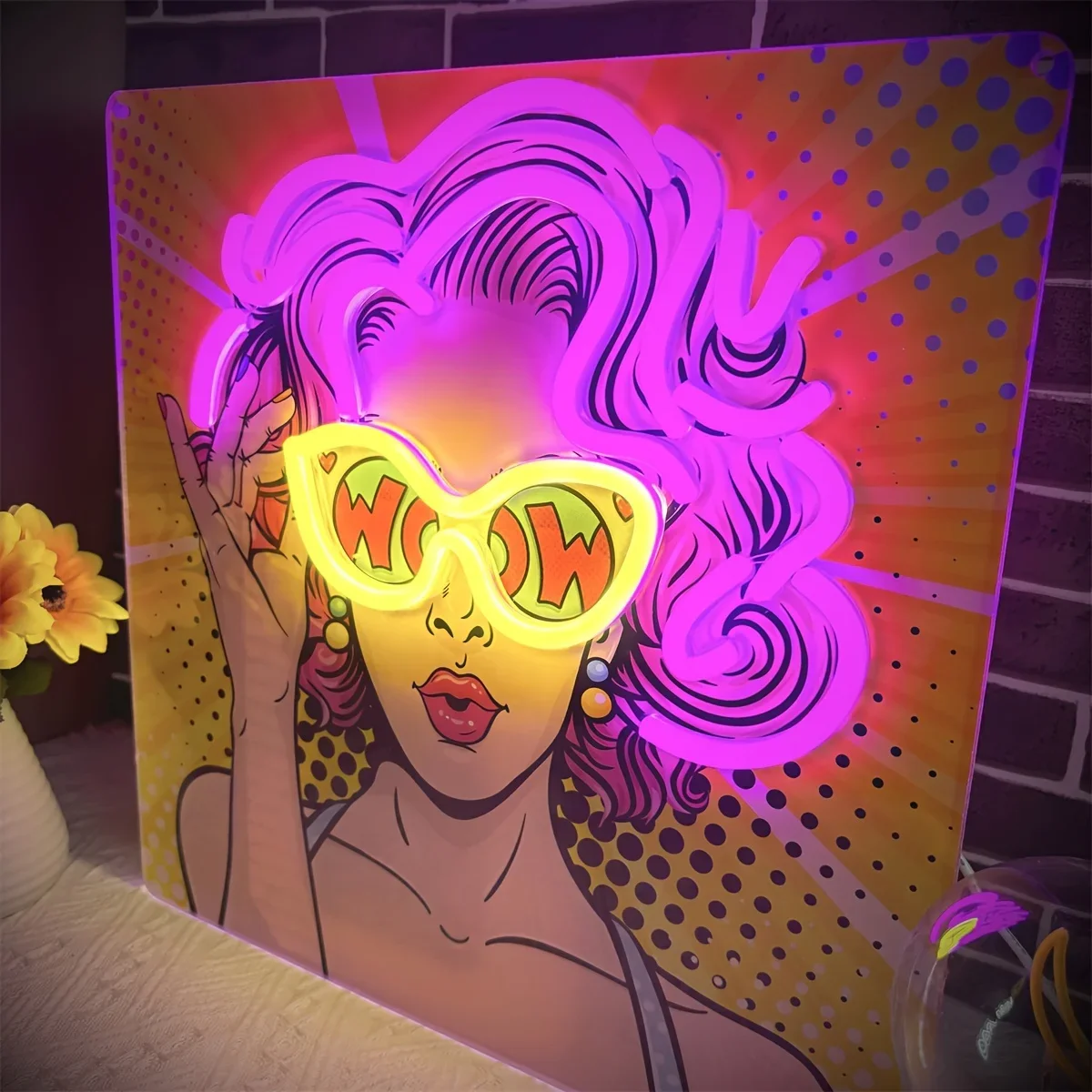 Wow Lady Pop Art LED Neon Sign - đánh giá và giá Lighting Decor Wow