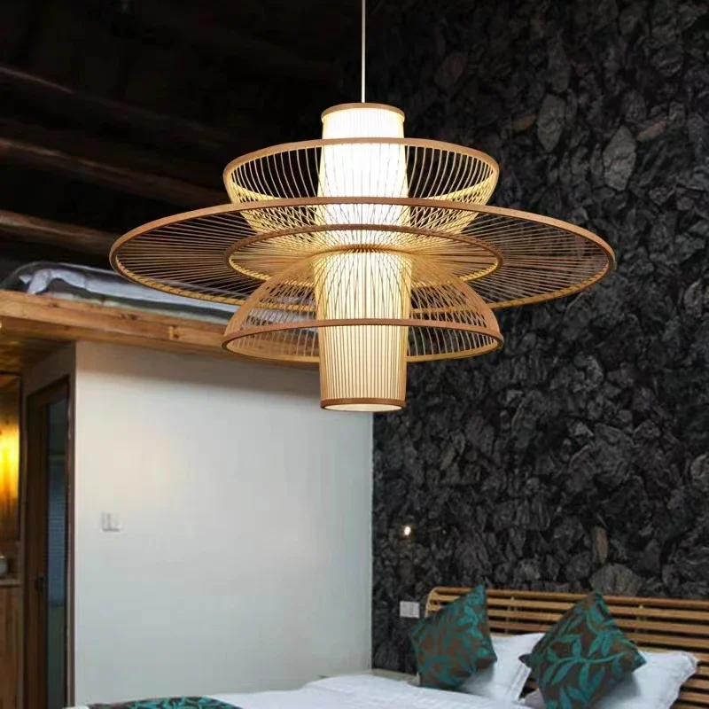 Rural Handmade Bamboo Weaving  - đánh giá và giá Japanese Lighting Decor