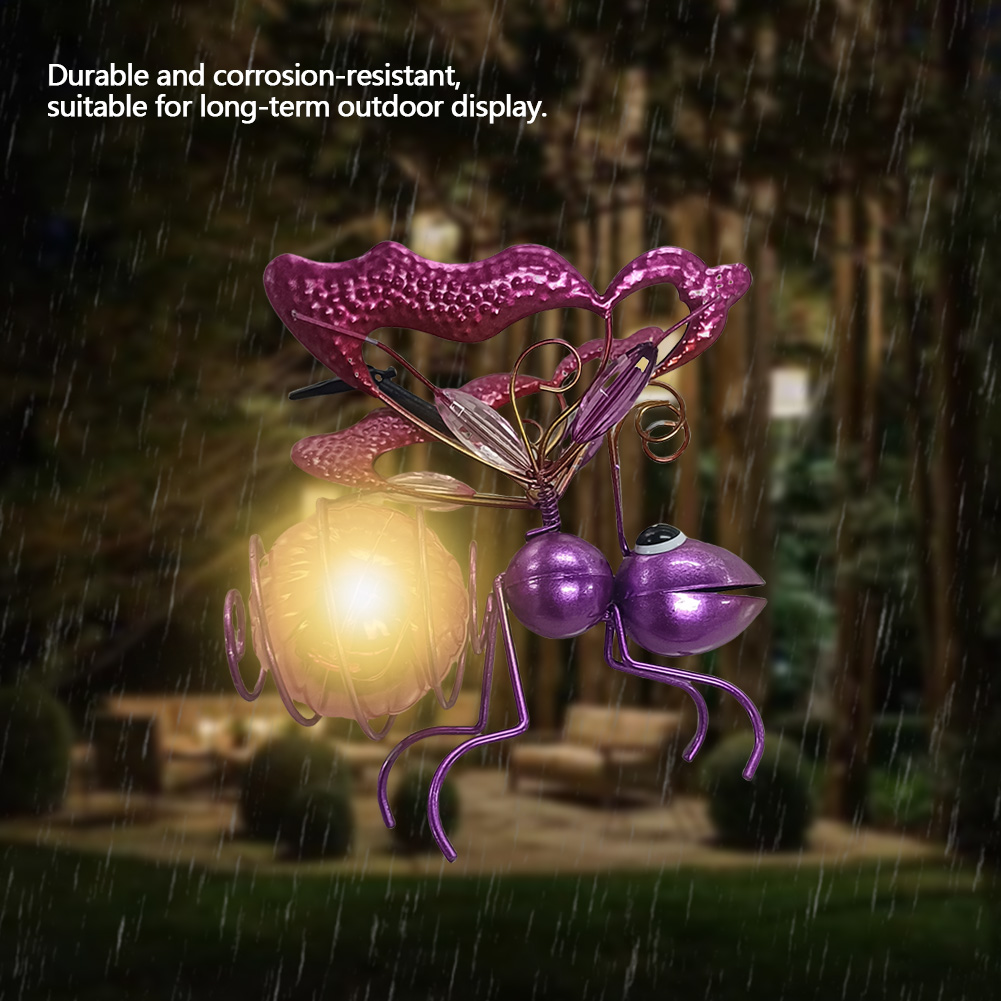 Solar Iron Insect Statue With  - đánh giá và giá Lighting Bug Decor