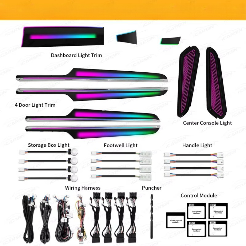 64 Color RGB Dynamic Atmospher - đánh giá và giá Lighting Interior Decor