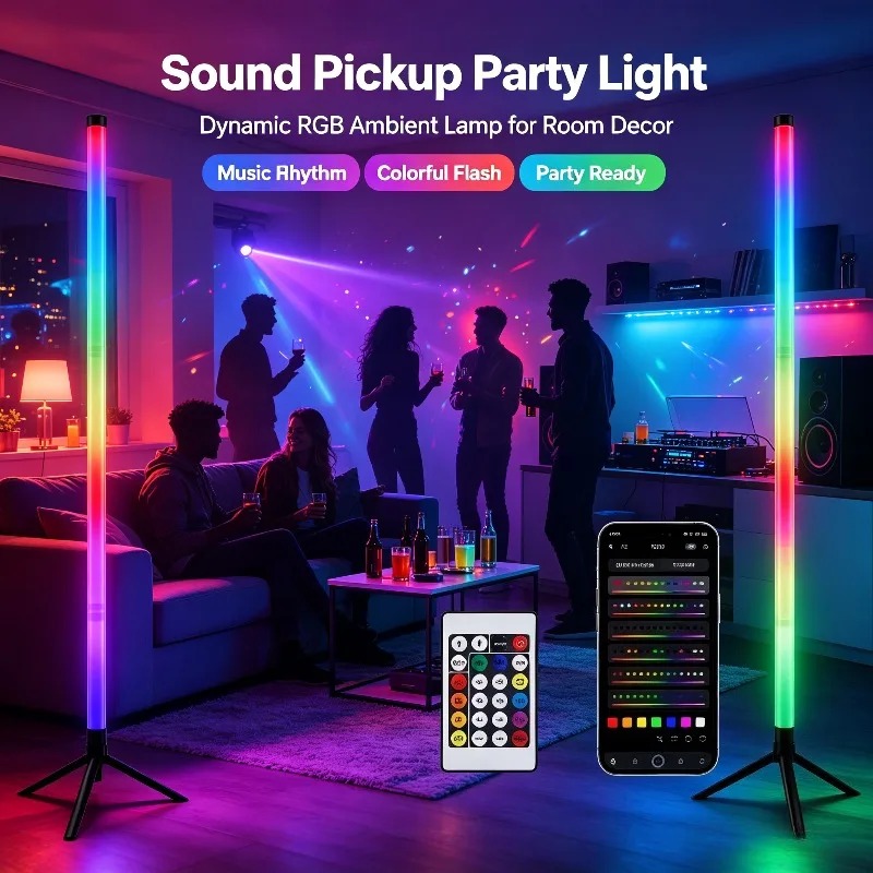 2PCS 120CM RGB Floor Lamp, Sou - đánh giá và giá Lighting Decor Home